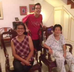 Mum with my wife and son