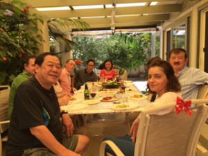 celebrating with friends